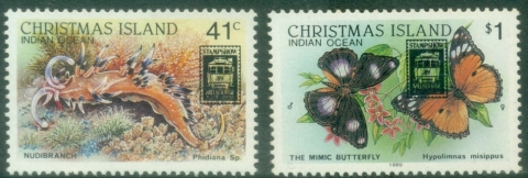 Christmas-Is-1989-Wildlife-Opt-Stamp-show-Melbourne-MUH