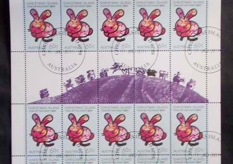 Christmas-Is-2011-60c-New-Year-Rabbit-CTO-Sheet-FV-30-lot48926