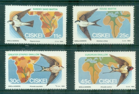 Ciskei-1984-Migratory-Birds-Map-MUH