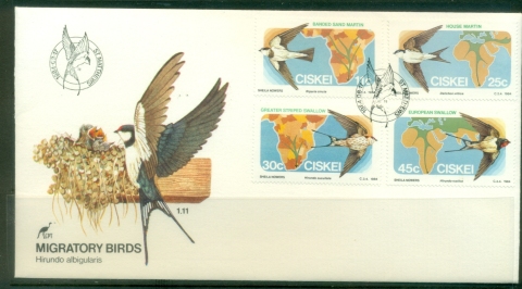 Ciskei-1984-Migratory-Birds-FDC
