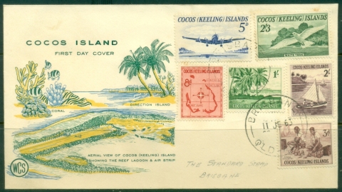 Cocos-Keeling-Is-1963-Pictorial-definitive-tones-Wesley-FDC