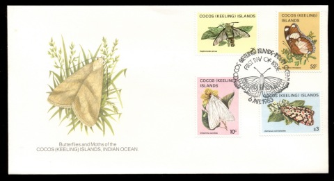 Cocos-Keeling-Is-1983-Moths-Butterflies-Pt-II-FDC