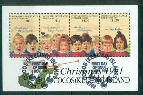 Cocos-Keeling-Is-1991-Xmas-MS-CTO-lot56882