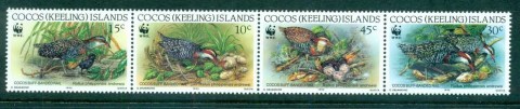 Cocos-Keeling-Is-1992-Buff-Banded-Rail-Bird-Str-4-MUH-lot72446