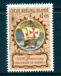 Cocos-Keeling-Is-1992-Discovery-of-America-MUH-lot72444