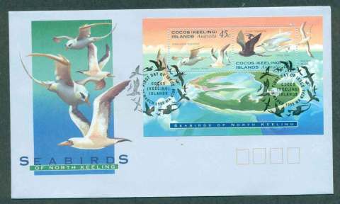 Cocos-Keeling-Is-1995-Sea-Birds-MS-FDC-lot49001