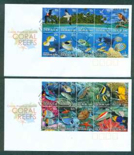 Cocos-Keeling-Is-2006-Coral-Reefs-ex-Sheetlet-2-FDC-lot49009