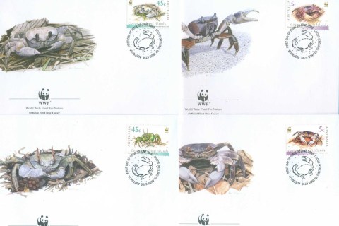 Cocos-Keeling-Is-2000 WWF Cocos Islands Crabs 4x FDC