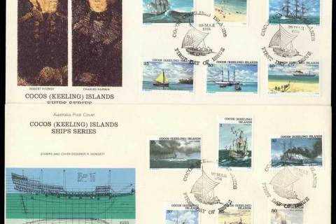 Cocos-Keeling-Is-1976-Ships-2-FDC-Lot13857