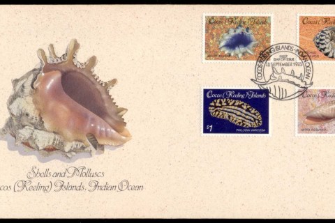 Cocos-Keeling-Is-1985-Shells-Milluscs-PtI-FDC