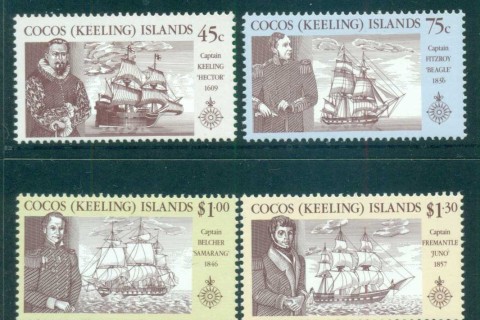 Cocos-Keeling-Is-1990-Explorers-their-Ships-MUH-lot72437