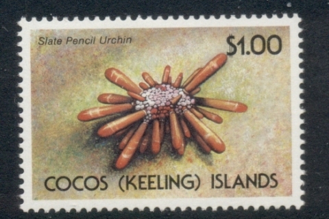Cocos-Keeling-Is-1991-Marine-Life-1-Slate-Pencil-Urchin-MUH