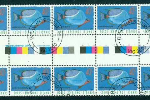 Cocos-Keeling-Is-1995-40c-Fish-Gutter-Strip-CTO-Lot17348