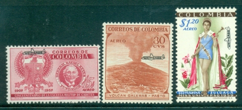 Colombia-1959-60-Asst-Airmail-Opt-3-MUH-lot35422