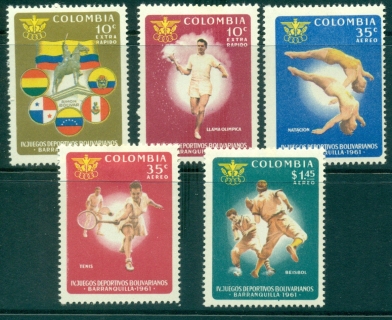 Colombia-1961-Airmail-Sports-MLH-lot35427