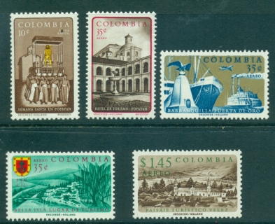 Colombia-1961-Views-Airmail-5-MUH-lot35794