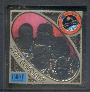 Comoro-Is-1975-Apollo-Soyuz-Joint-Russia-USA-Space-Project-1500f-Gold-Foil-IMPERF-MUH