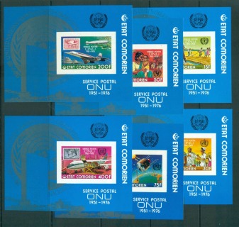 Comoro Is 1976 UPU Centenary on FAO Opt 6x IMPERF MS