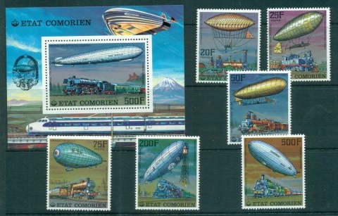 Comoro Is 1977 Airships & Locomotives + MS