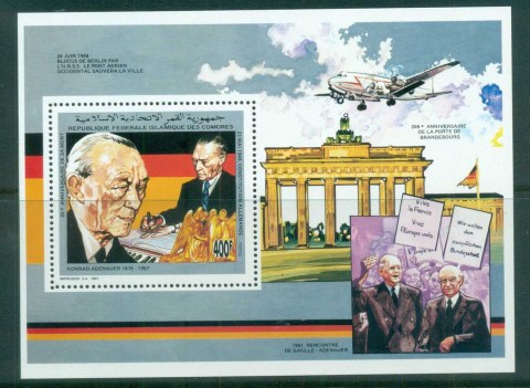 Comoro Is 1991 Brandenburg Gate, Konrad Adenauer MS