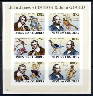 Comoro-Is-2008-Audubon-Gould-MS-IMPERF-MUH