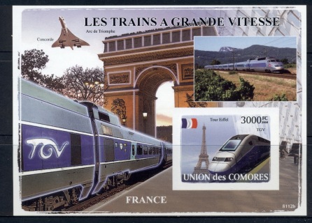 Comoro-Is-2008-High-Speed-Trains-France-MS-IMPERF-MUH