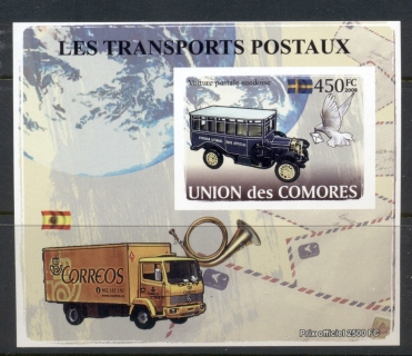 Comoro-Is-2008-Postal-Transport-Vehicles-Deluxe-MS-IMPERF-MUH