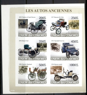 Comoro-Is-2008-Vintage-Cars-MS-IMPERF-cutting-error-MUH