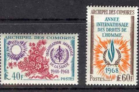Comoro Is 1968 WHO 20th Anniversary & HR
