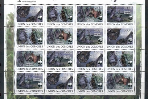 Comoro Is 2009 WWF Fruit Bat sheetlet