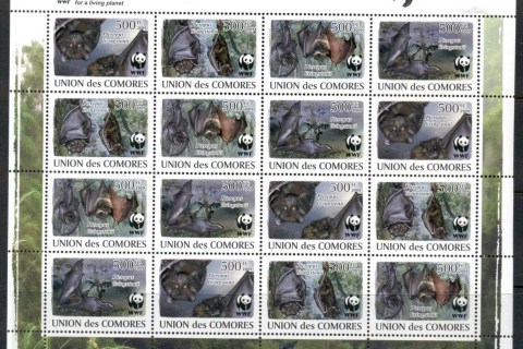 Comoro Is 2009 WWF Livingston's Fruit Bat sheetlet