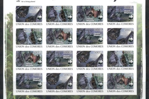 Comoro Is 2009 WWF Livingston's Fruit Bat sheetlet IMPERF