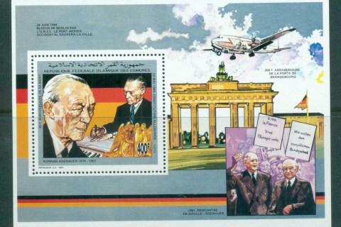 Comoro Is 1991 Brandenburg Gate, Konrad Adenauer MS