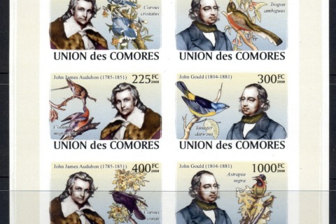 Comoro-Is-2008-Audubon-Gould-MS-IMPERF-MUH