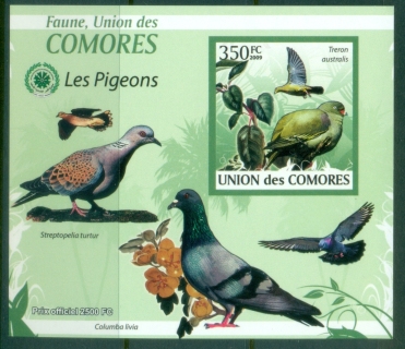 Comoro-Is-2009-Birds-Pigeons-DLMS-IMPERF-MUH