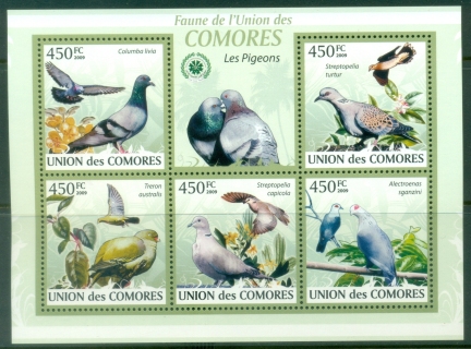 Comoro-Is-2009-Birds-Pigeons-MS-MUH