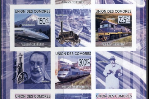 Comoro-Is-2009-Famous-Trains-MS-IMPERF-MUH