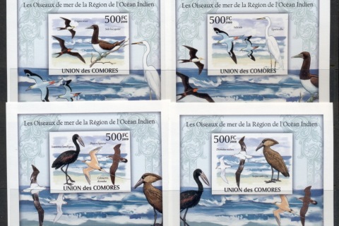 Comoro-Is-2009-Indian-Ocean-Seabirds-4x-Deluxe-MS-IMPERF-MUH