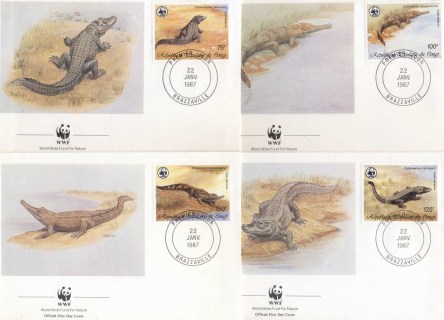 Congo-PR-1987 Crocodiles of the Congo FDC