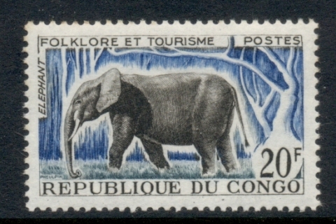 Congo-PR-1965 Wildlife 20f Elephant