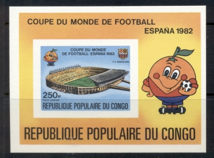 Congo-PR-1982-World Cup Soccer Card IMPERF MS