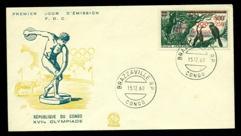 Congo-PR-1960 Olympics Opt on birds FDC