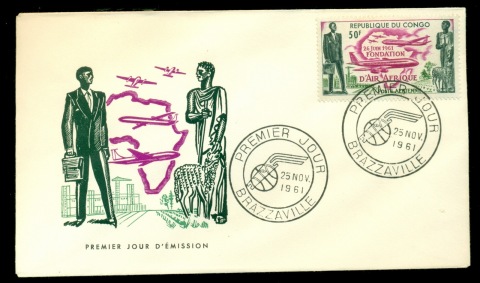 Congo-PR-1961 Air Afrique FDC