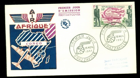 Congo-PR-1961 Air Afrique FDC