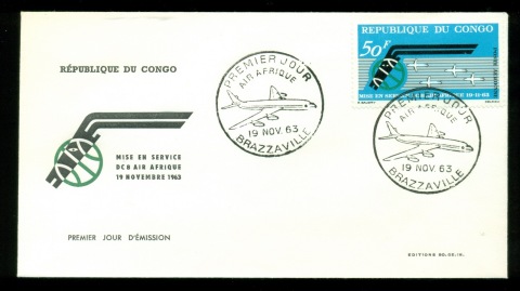 Congo-PR-1963 Air Afrique FDC