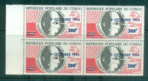 Congo-PR-1974 Centenary of UPU Opt Blk 4