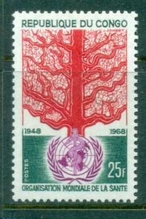 Congo-PR-1968 WHO 20th Anniversary