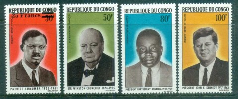 Congo-PR-1965 Portraits, Kennedy, Winston Churchill, Lumumba