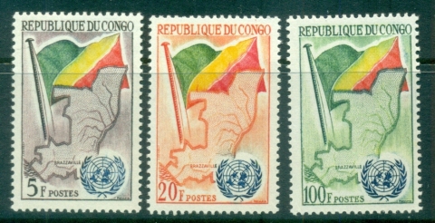 Congo-PR-1961 Admission to UN, Flag & Map