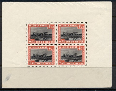 Belgian Congo 1937-38 National Parks Mitumba Forest 4.50fr MS